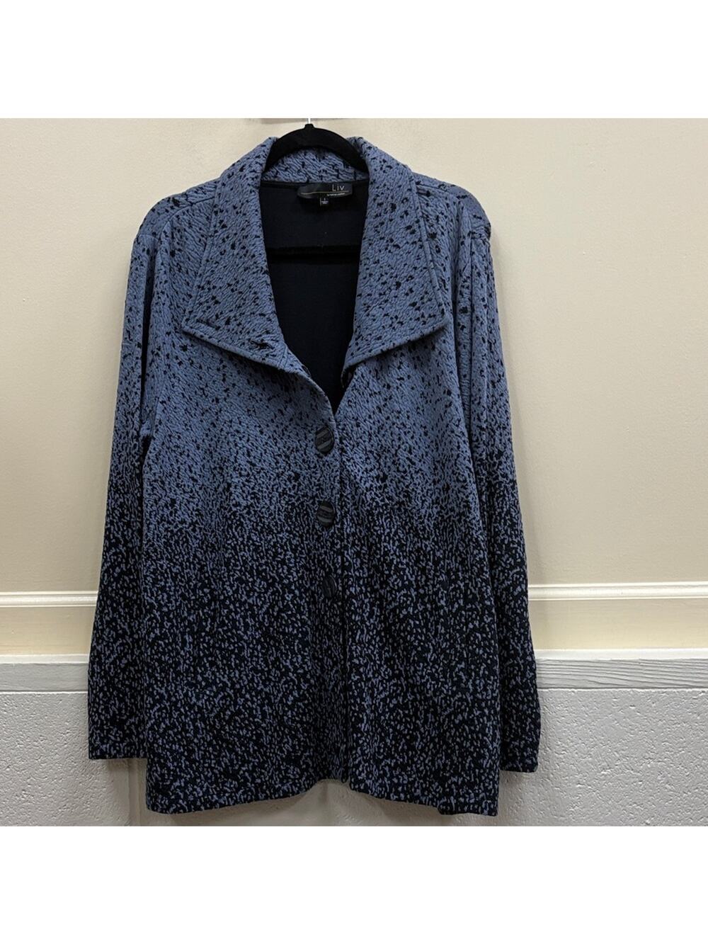 Liv by Habitat Blue and Black Speckled button front jacket